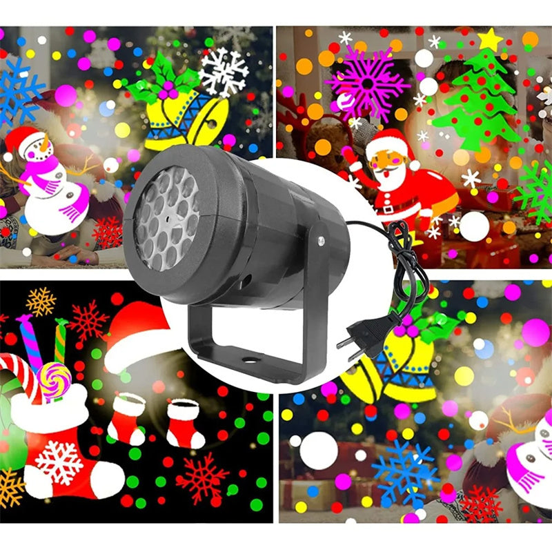 LED Christmas Snowflake Projector Lamp, 16 Patterns, 4W