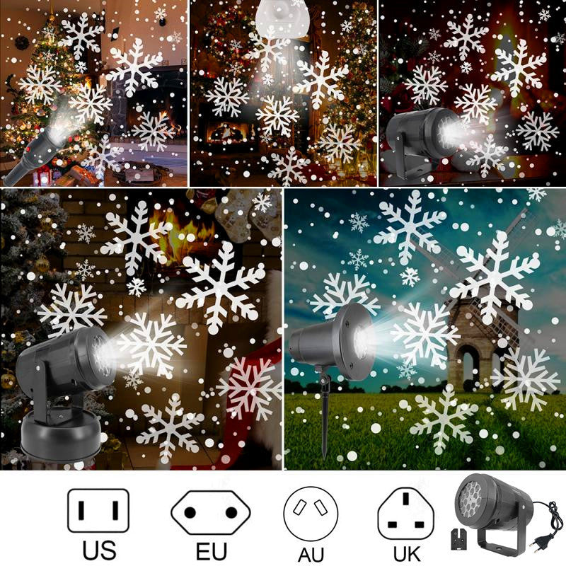LED Christmas Snowflake Projector Lamp, 16 Patterns, 4W