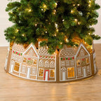 LED Gingerbread House Christmas Tree Collar, PVC, 5 Panels
