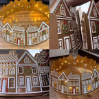 LED Gingerbread House Christmas Tree Collar, PVC, 5 Panels