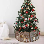 LED Gingerbread House Christmas Tree Collar, PVC, 5 Panels