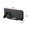 LED Wall Light with Shelf and USB Connection for Bedroom and Office
