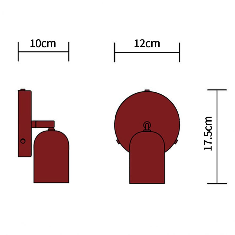 LED Wall Reading Light with Rotating Head, Iron, Ø 12 cm