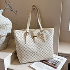 Leopard and Geometric Print Tote Bag with Sturdy Handles