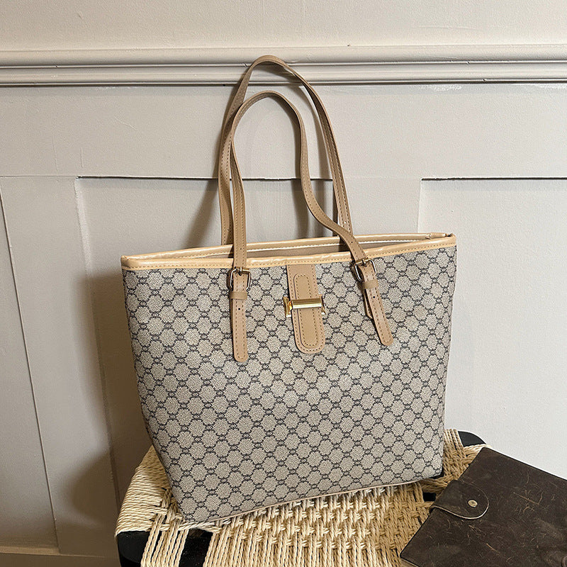 Leopard and Geometric Print Tote Bag with Sturdy Handles