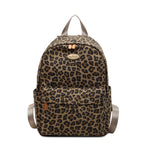 Leopard Print Canvas Backpack with Adjustable Straps