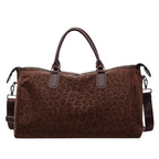 Leopard Print Travel Duffel Bag with Detachable Shoulder Strap