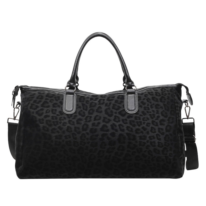 Leopard Print Travel Duffel Bag with Detachable Shoulder Strap