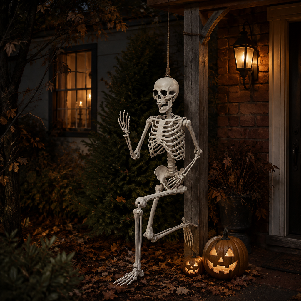 Life Size Halloween Poseable Skeleton Decoration 165cm