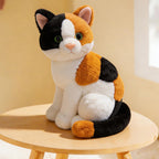 Lifelike Cat Plush Cuddle Pillow, Faux Fur, 10 inch