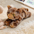 Lifelike Cat Plush Cuddle Pillow, Faux Fur, 10 inch
