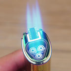Windproof Triple Jet Torch Lighter for Outdoor Use - Built-in Cigar Punch, view 2