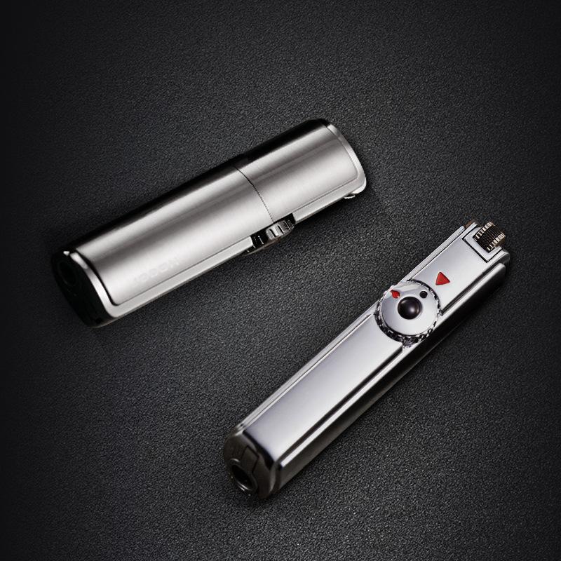 Windproof Triple Jet Torch Lighter for Outdoor Use - Built-in Cigar Punch, view 3