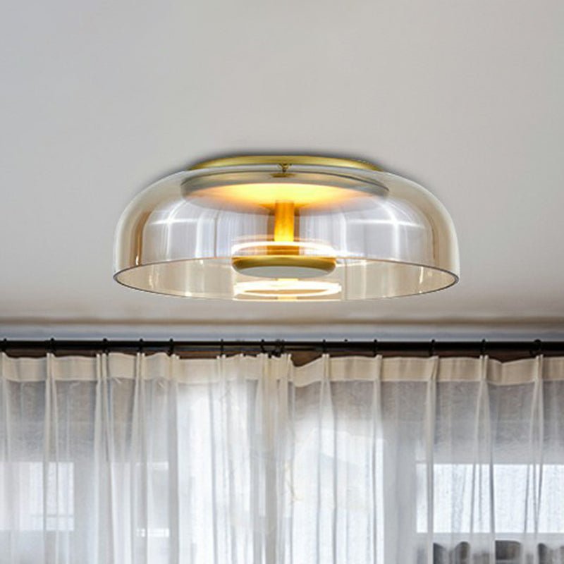 Modern LED Ceiling Light for Entrance or Living Room - Smoke Grey Amber
