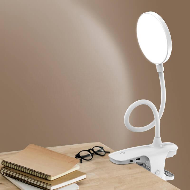LED Clip Desk Lamp Rechargeable for Eye Protection - ABS, 320lm