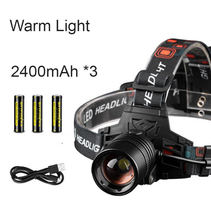 Rechargeable Waterproof LED Work Headlamp for Camping and Outdoors - Zoomable, view 2