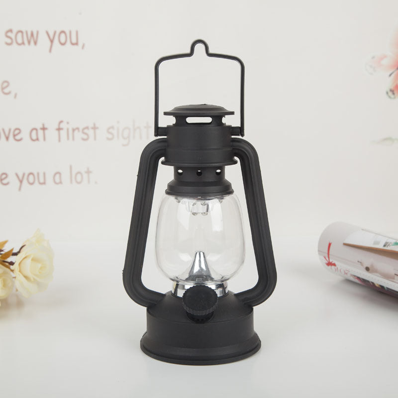 Portable Rechargeable LED Hurricane Lantern - Clear Glass Globe, Hanging Handle, view 3