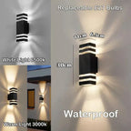 LED Outdoor Wall Light Up & Down IP65 - E27 Socket, Acrylic, 25x10x8 cm, view 6