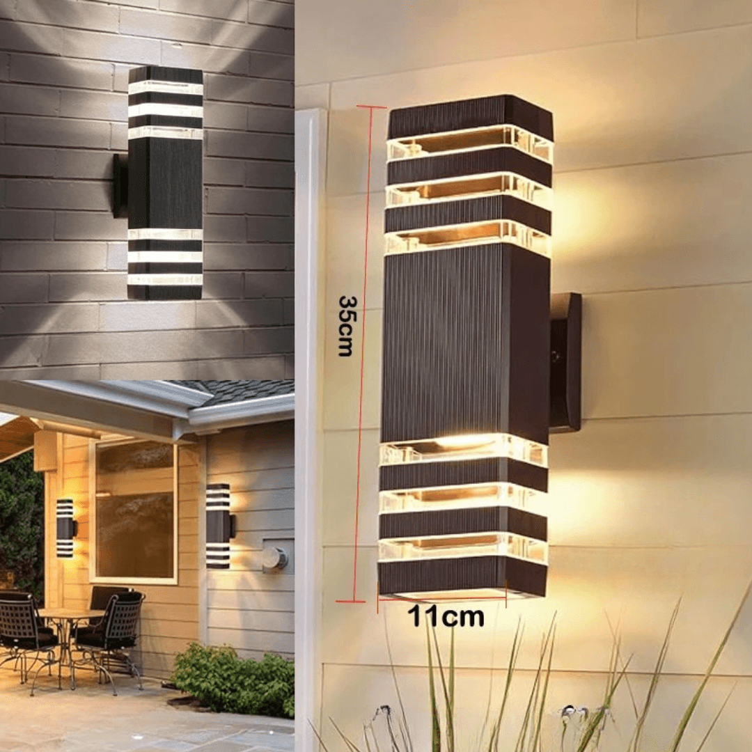 LED Outdoor Wall Light Up & Down IP65 - E27 Socket, Acrylic, 25x10x8 cm, view 7