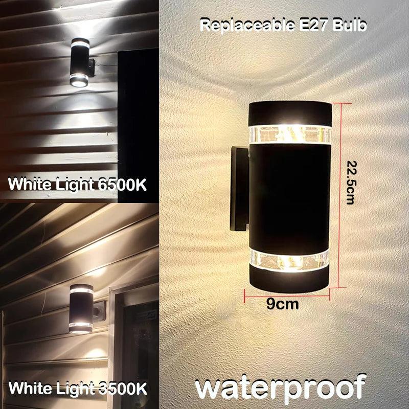 LED Outdoor Wall Light Up & Down IP65 - E27 Socket, Acrylic, 25x10x8 cm, view 8