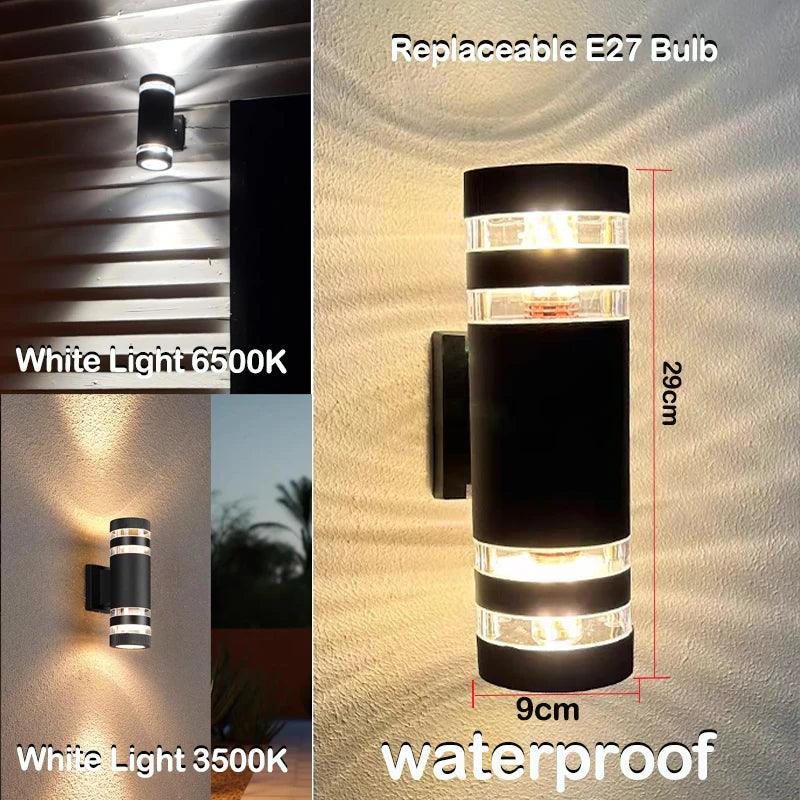 LED Outdoor Wall Light Up & Down IP65 - E27 Socket, Acrylic, 25x10x8 cm, view 9
