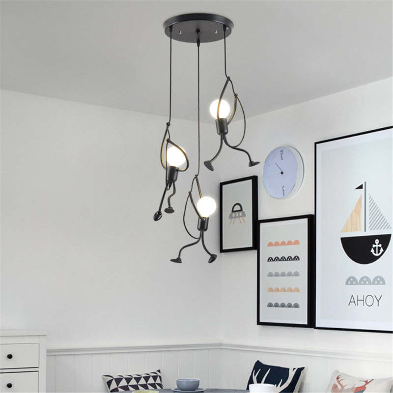 Retro Iron Man Pendant Light for Home - Adjustable Length, 3 Finishes, view 15