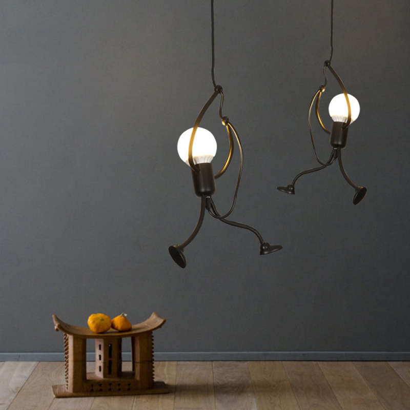 Retro Iron Man Pendant Light for Home - Adjustable Length, 3 Finishes, view 17