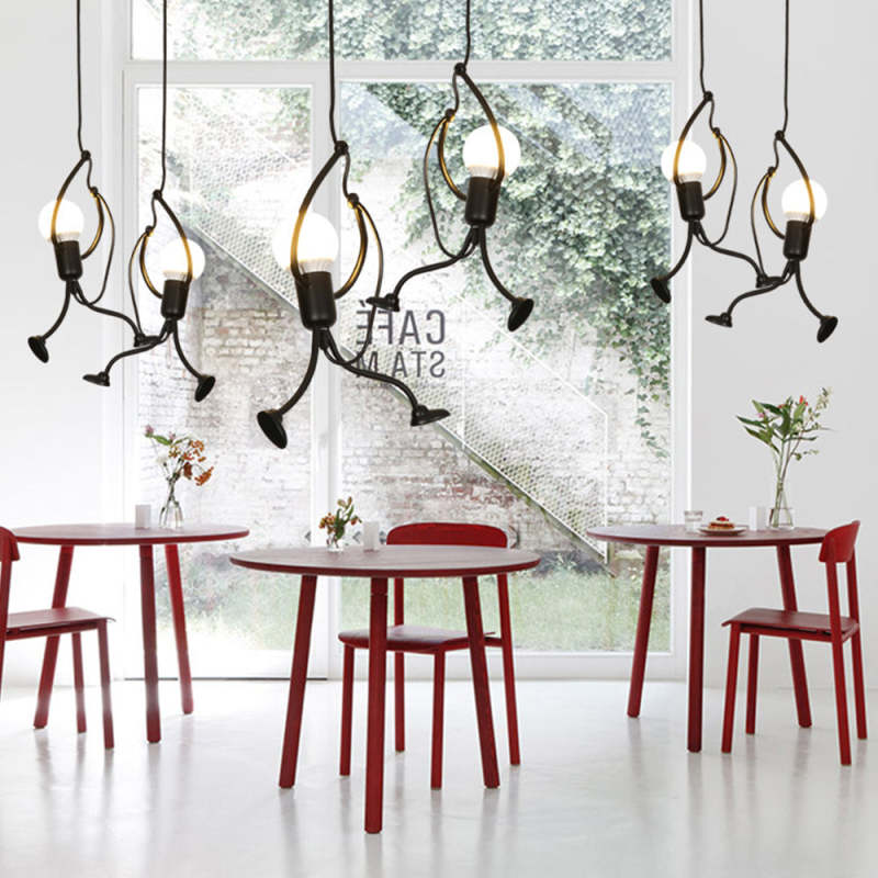 Retro Iron Man Pendant Light for Home - Adjustable Length, 3 Finishes, view 19