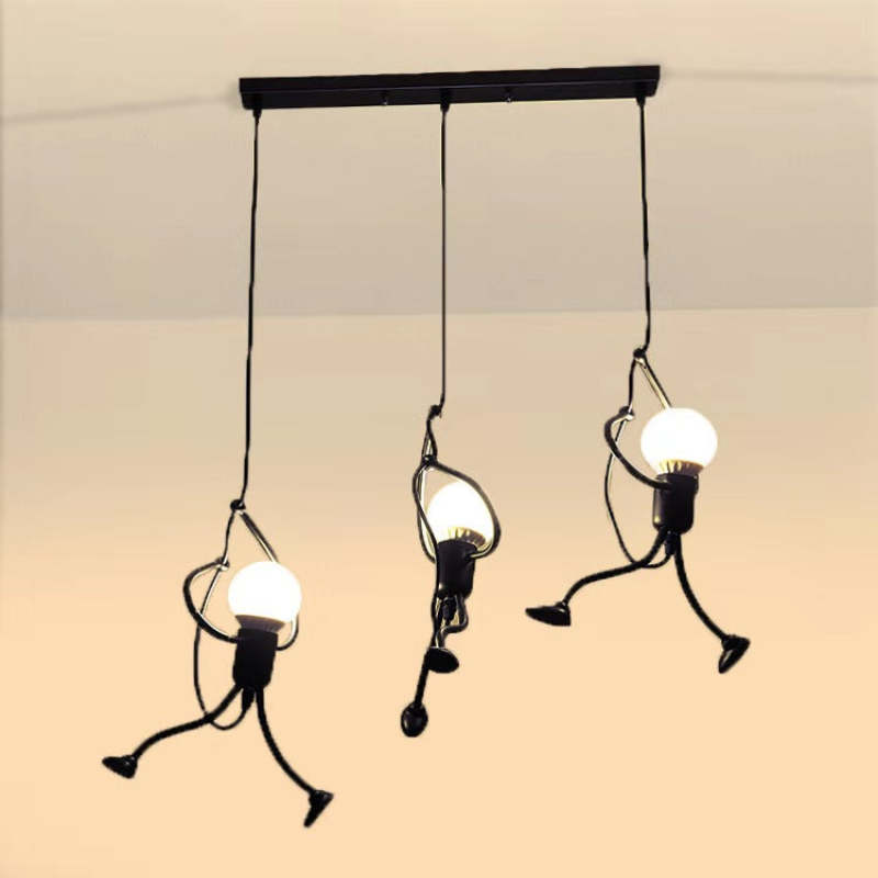 Retro Iron Man Pendant Light for Home - Adjustable Length, 3 Finishes, view 2