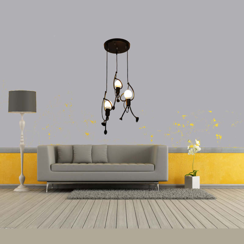 Retro Iron Man Pendant Light for Home - Adjustable Length, 3 Finishes, view 20