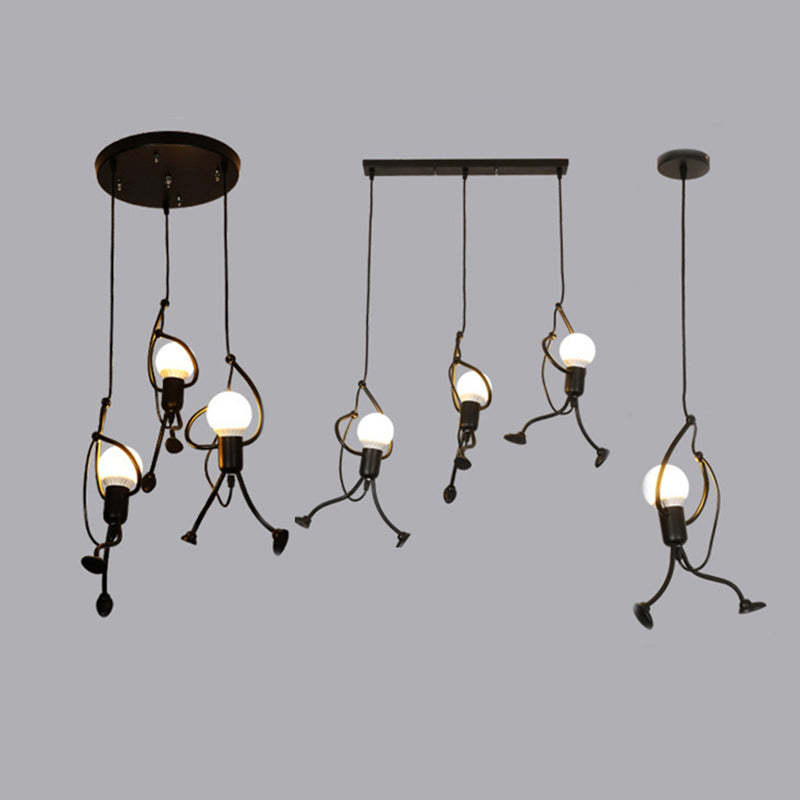 Retro Iron Man Pendant Light for Home - Adjustable Length, 3 Finishes, view 6