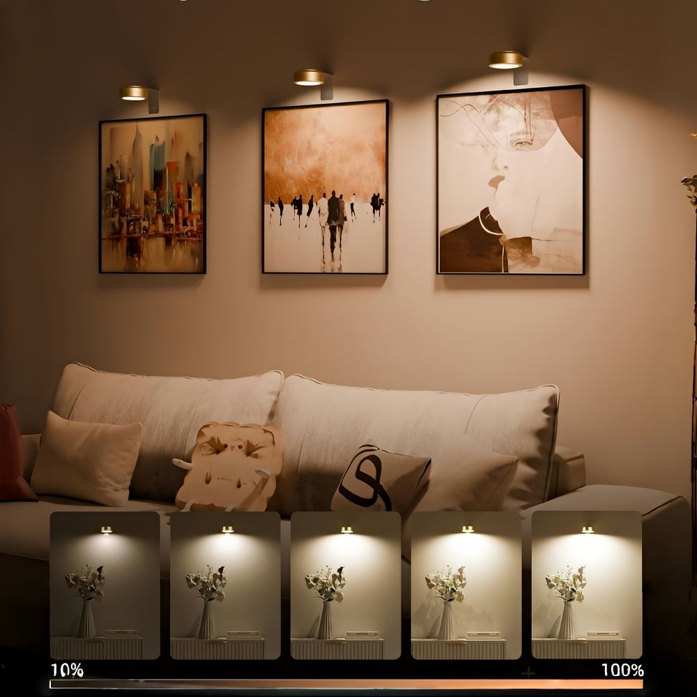 Wireless Rechargeable LED Spotlights for Picture & Artwork Lighting - Usb-C, view 4