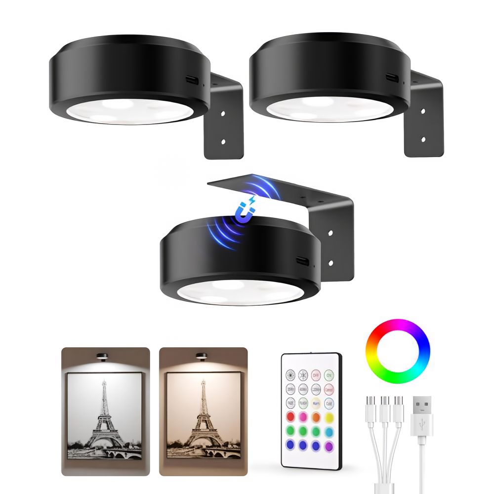 Wireless Rechargeable LED Spotlights for Picture & Artwork Lighting - Usb-C, view 6