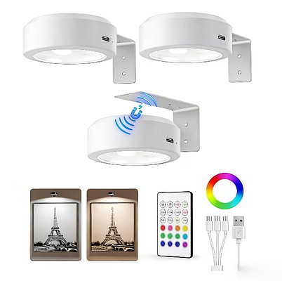 Wireless Rechargeable LED Spotlights for Picture & Artwork Lighting - Usb-C, view 7