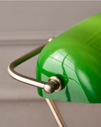 Classic Banker Desk Lamp - Brass Base, Emerald Glass Shade, 36 cm, view 7