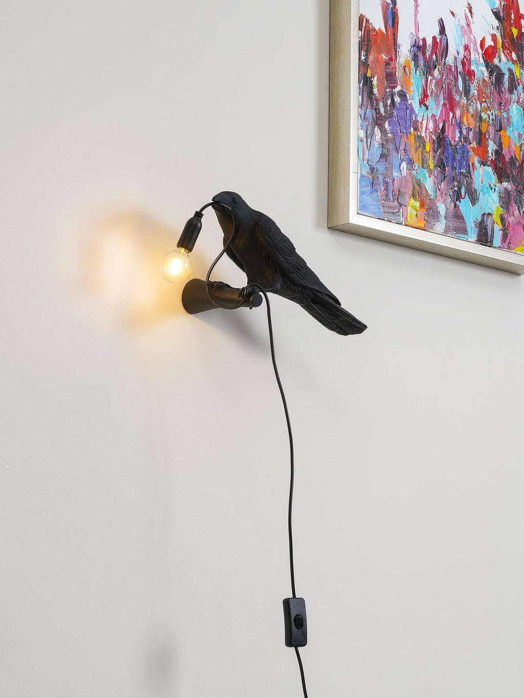 Bird Wall Light for Indoor Use - Resin, LED Compatible, 32.8cm Diameter, view 10