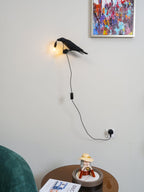 Bird Wall Light for Indoor Use - Resin, LED Compatible, 32.8cm Diameter, view 9