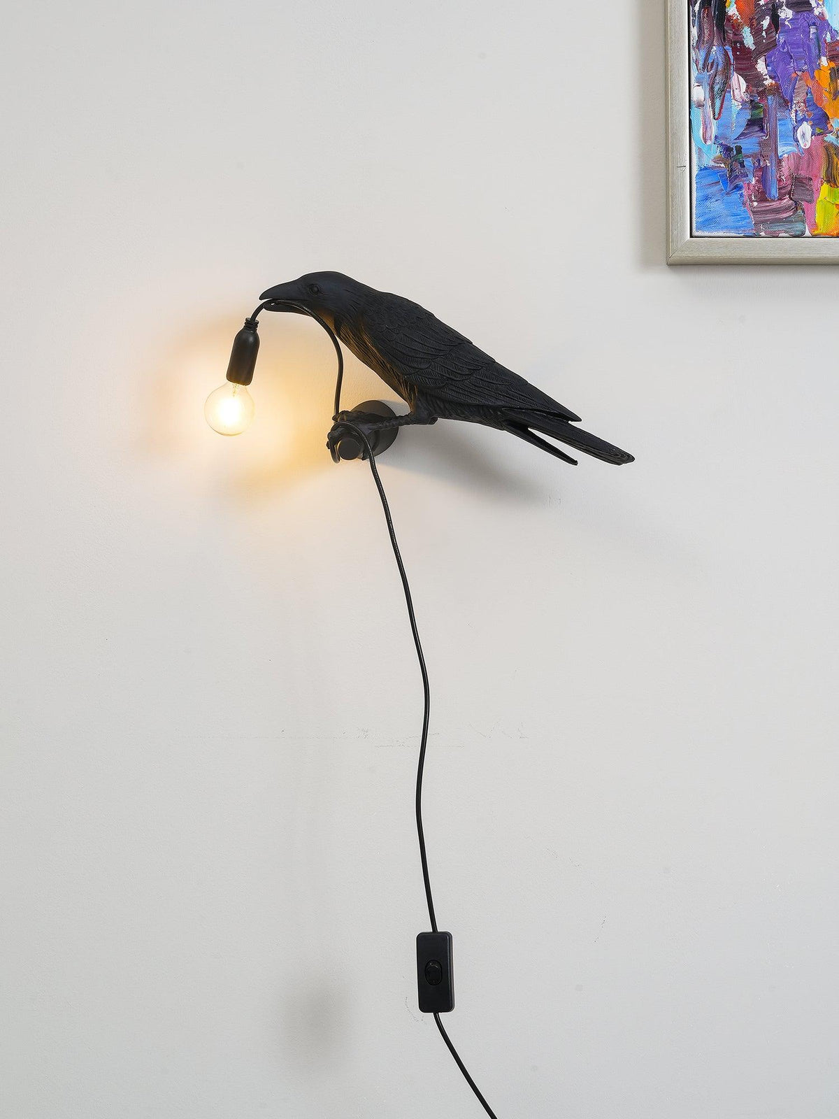 Bird Wall Light for Indoor Use - Resin, LED Compatible, 32.8cm Diameter