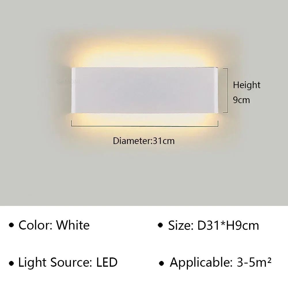 Modern LED Wall Lamp for Bedroom, Hallway, Bathroom - 12W, Warm White, view 8