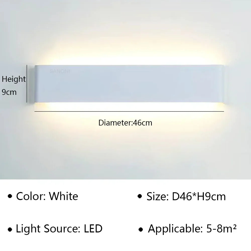 Modern LED Wall Lamp for Bedroom, Hallway, Bathroom - 12W, Warm White, view 9