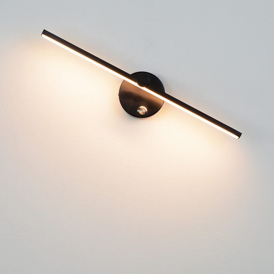 Nordic Minimalist Aluminium LED Mirror Wall Light - Black, White, or Gold, view 12