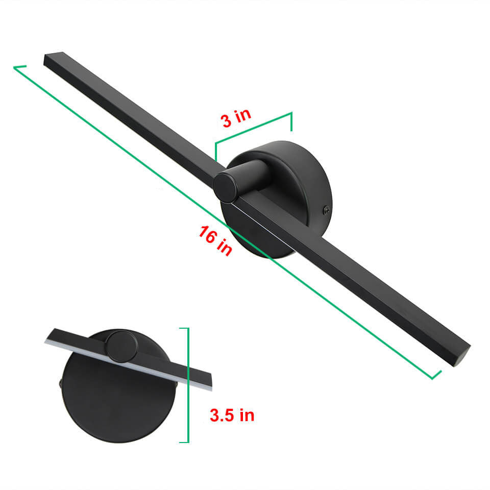 Nordic Minimalist Aluminium LED Mirror Wall Light - Black, White, or Gold, view 13