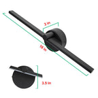 Nordic Minimalist Aluminium LED Mirror Wall Light - Black, White, or Gold, view 13