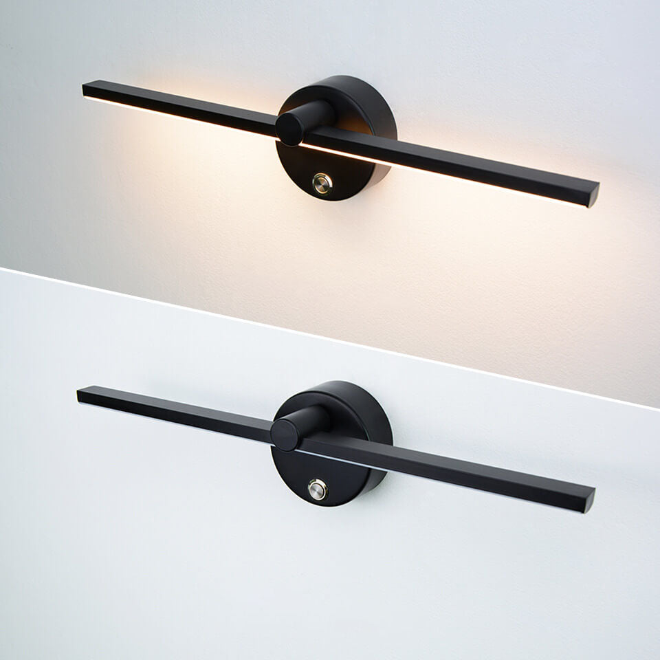 Nordic Minimalist Aluminium LED Mirror Wall Light - Black, White, or Gold, view 2