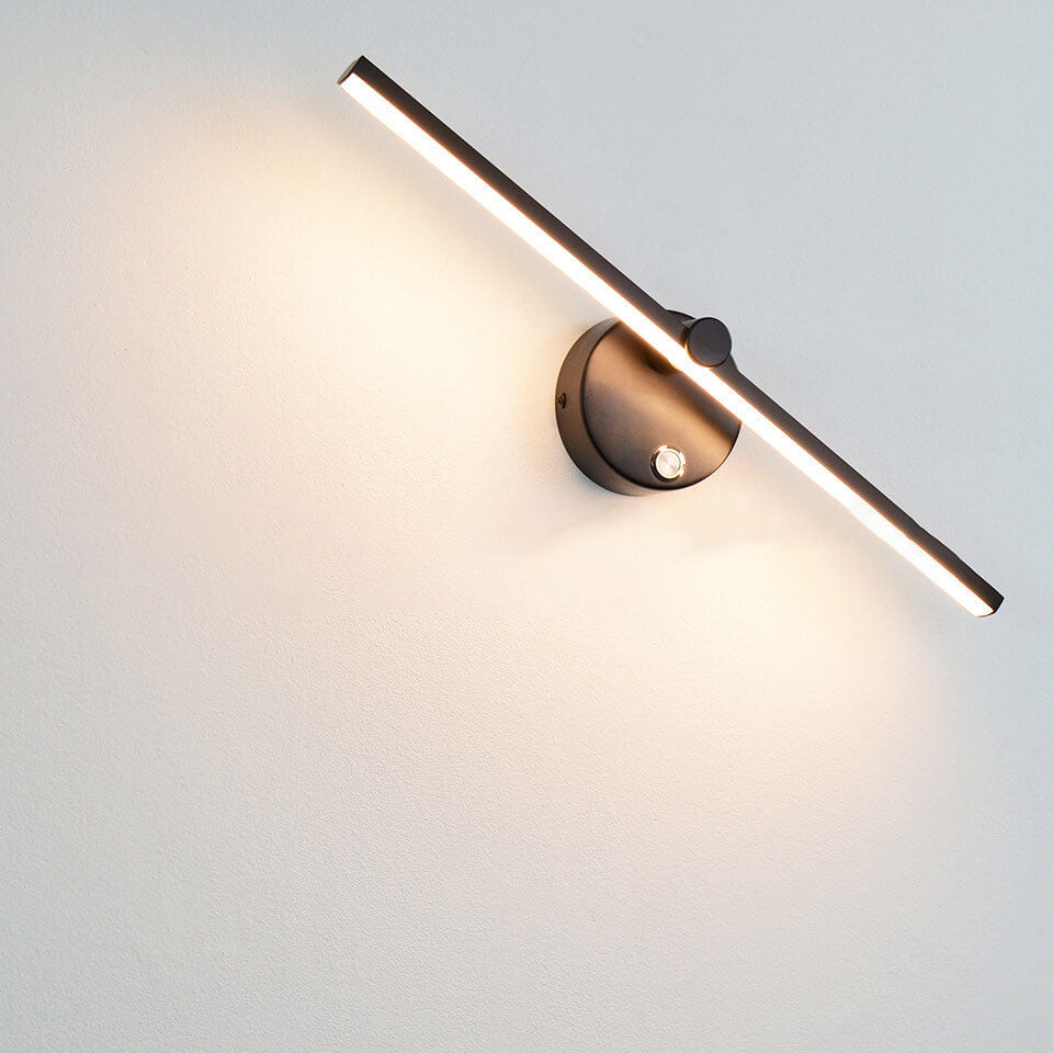 Nordic Minimalist Aluminium LED Mirror Wall Light - Black, White, or Gold, view 6