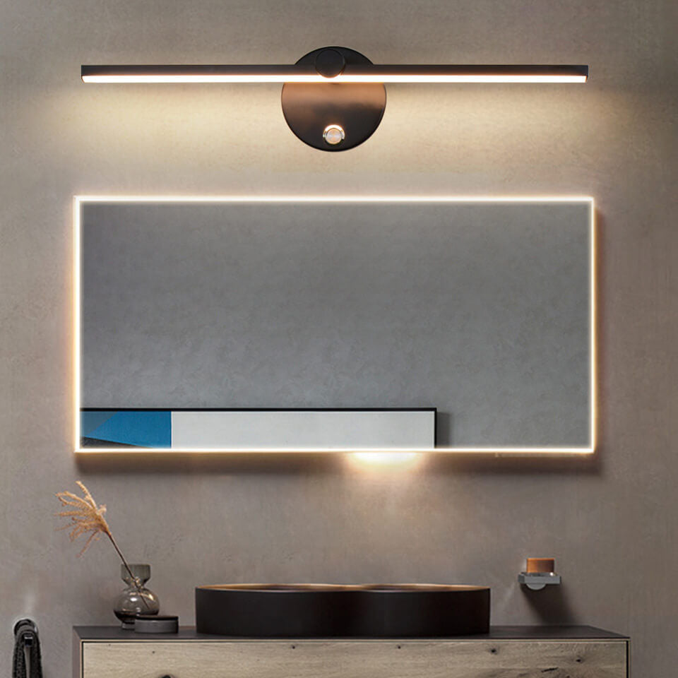 Nordic Minimalist Aluminium LED Mirror Wall Light - Black, White, or Gold, view 7