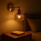 Vintage Glass Tulip Shade Wall Lamp - E26 Bulb, 40W Max, view 3