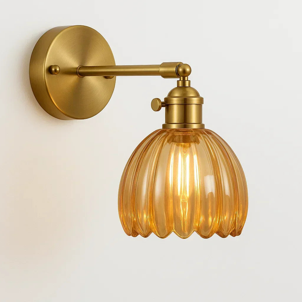 Vintage Glass Tulip Shade Wall Lamp - E26 Bulb, 40W Max, view 6