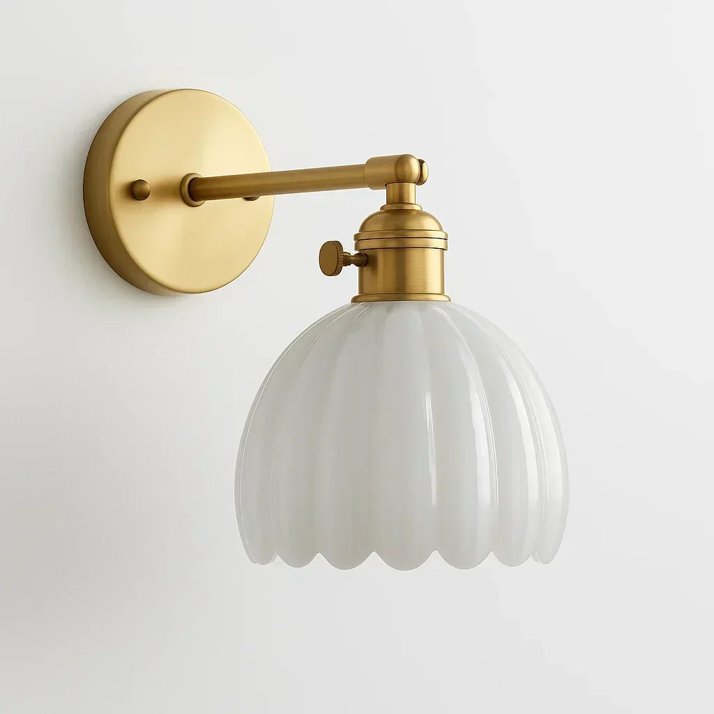 Vintage Glass Tulip Shade Wall Lamp - E26 Bulb, 40W Max, view 8