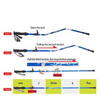 Lightweight Adjustable Aluminium Trekking Poles, 65–135 cm, Foldable